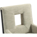  Color_Green -- Gwendolyn Green Linen Textured Fabric Upholstered Dining Arm Chair IMAGE 8