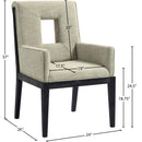  Color_Green -- Gwendolyn Green Linen Textured Fabric Upholstered Dining Arm Chair IMAGE 9