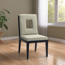  Color_Green -- Gwendolyn Green Linen Textured Fabric Upholstered Dining Side Chair IMAGE 2