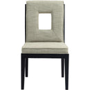  Color_Green -- Gwendolyn Green Linen Textured Fabric Upholstered Dining Side Chair IMAGE 3