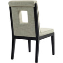  Color_Green -- Gwendolyn Green Linen Textured Fabric Upholstered Dining Side Chair IMAGE 6