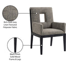 Meridian Gwendolyn Grey Linen Textured Fabric Dining Arm Chair IMAGE 10