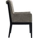  Color_Grey -- Gwendolyn Grey Linen Textured Fabric Upholstered Dining Arm Chair IMAGE 4