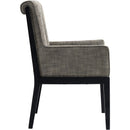 Meridian Gwendolyn Grey Linen Textured Fabric Dining Arm Chair IMAGE 4