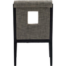  Color_Grey -- Gwendolyn Grey Linen Textured Fabric Upholstered Dining Arm Chair IMAGE 5