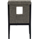 Meridian Gwendolyn Grey Linen Textured Fabric Dining Arm Chair IMAGE 5