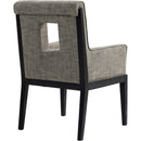  Color_Grey -- Gwendolyn Grey Linen Textured Fabric Upholstered Dining Arm Chair IMAGE 6