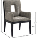  Color_Grey -- Gwendolyn Grey Linen Textured Fabric Upholstered Dining Arm Chair IMAGE 9