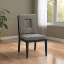  Color_Grey -- Gwendolyn Grey Linen Textured Fabric Upholstered Dining Side Chair IMAGE 2