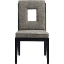  Color_Grey -- Gwendolyn Grey Linen Textured Fabric Upholstered Dining Side Chair IMAGE 3