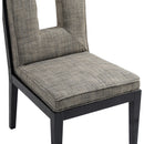  Color_Grey -- Gwendolyn Grey Linen Textured Fabric Upholstered Dining Side Chair IMAGE 7