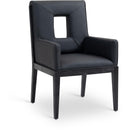 Meridian Gwendolyn Black Vegan Leather Dining Arm Chair IMAGE 1