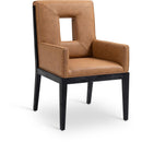  Color_Cognac -- Gwendolyn Cognac Vegan Leather Upholstered Dining Arm Chair IMAGE 1