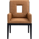  Color_Cognac -- Gwendolyn Cognac Vegan Leather Upholstered Dining Arm Chair IMAGE 3