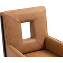  Color_Cognac -- Gwendolyn Cognac Vegan Leather Upholstered Dining Arm Chair IMAGE 8