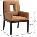  Color_Cognac -- Gwendolyn Cognac Vegan Leather Upholstered Dining Arm Chair IMAGE 9