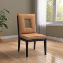 Meridian Gwendolyn Cognac Vegan Leather Dining Side Chair IMAGE 2