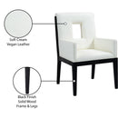 Meridian Gwendolyn Cream Vegan Leather Dining Arm Chair IMAGE 10