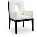  Color_Cream -- Gwendolyn Cream Vegan Leather Upholstered Dining Arm Chair IMAGE 1