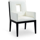 Meridian Gwendolyn Cream Vegan Leather Dining Arm Chair IMAGE 1