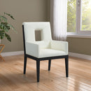  Color_Cream -- Gwendolyn Cream Vegan Leather Upholstered Dining Arm Chair IMAGE 2