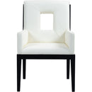  Color_Cream -- Gwendolyn Cream Vegan Leather Upholstered Dining Arm Chair IMAGE 3