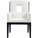 Meridian Gwendolyn Cream Vegan Leather Dining Arm Chair IMAGE 3