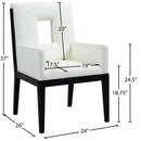  Color_Cream -- Gwendolyn Cream Vegan Leather Upholstered Dining Arm Chair IMAGE 9