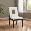  Color_Cream -- Gwendolyn Cream Vegan Leather Upholstered Dining Side Chair IMAGE 2