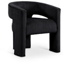 Meridian Riz Black Corduroy Fabric Accent/Dining Chair IMAGE 1