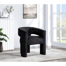  Color_Black -- Riz Black Corduroy Upholstered Accent / Dining Chair IMAGE 2