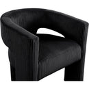  Color_Black -- Riz Black Corduroy Upholstered Accent / Dining Chair IMAGE 6