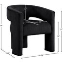  Color_Black -- Riz Black Corduroy Upholstered Accent / Dining Chair IMAGE 7