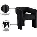  Color_Black -- Riz Black Corduroy Upholstered Accent / Dining Chair IMAGE 8