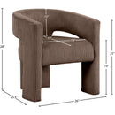  Color_Brown -- Riz Brown Corduroy Upholstered Accent / Dining Chair IMAGE 7