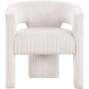  Color_Cream -- Riz Cream Corduroy Upholstered Accent / Dining Chair IMAGE 3