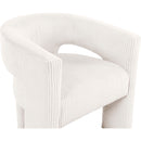  Color_Cream -- Riz Cream Corduroy Upholstered Accent / Dining Chair IMAGE 6