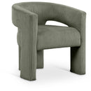  Color_Green -- Riz Green Corduroy Upholstered Accent / Dining Chair IMAGE 1