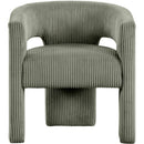  Color_Green -- Riz Green Corduroy Upholstered Accent / Dining Chair IMAGE 3