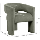  Color_Green -- Riz Green Corduroy Upholstered Accent / Dining Chair IMAGE 7