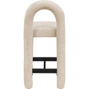 Meridian Amari Beige Chenille Fabric Stool IMAGE 5