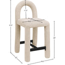 Meridian Amari Beige Chenille Fabric Stool IMAGE 8