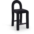  Color_Black -- Amari Black Chenille Fabric Upholstered Counter Stool IMAGE 1