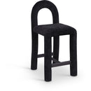Meridian Amari Black Chenille Fabric Stool IMAGE 1