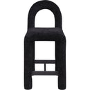 Meridian Amari Black Chenille Fabric Stool IMAGE 3