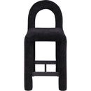  Color_Black -- Amari Black Chenille Fabric Upholstered Counter Stool IMAGE 3