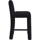  Color_Black -- Amari Black Chenille Fabric Upholstered Counter Stool IMAGE 4