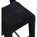 Meridian Amari Black Chenille Fabric Stool IMAGE 7