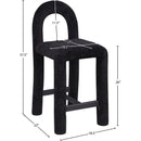  Color_Black -- Amari Black Chenille Fabric Upholstered Counter Stool IMAGE 8