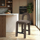  Color_Brown -- Amari Brown Chenille Fabric Upholstered Counter Stool IMAGE 2